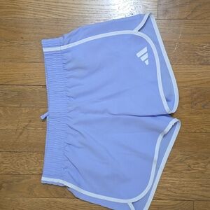 ADIDAS BRAND SIGNATURE GIRL'S LAVENDAR ATHLETIC SHORTS SIZE MEDIUM 10/12
